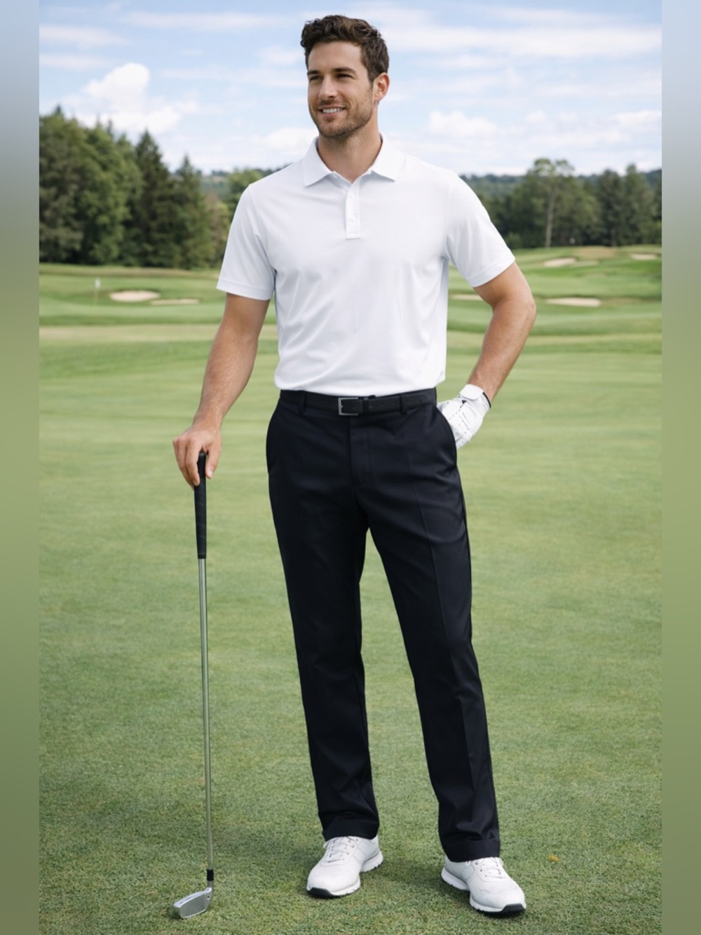 Calvin Klein Pants Mens 40x34 Black Slim Fit Stretch Dress Golf Trousers Slacks